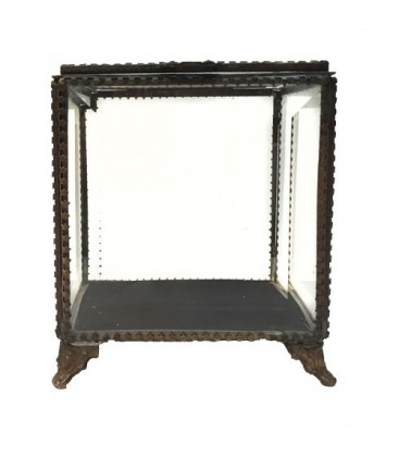 Vintage Beveled Glass and Brass Box