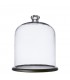 Grande cloche en verre avec support en bois ARLO - H34 cm
