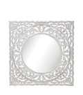 Miroir cadre en bois blanc H60cm