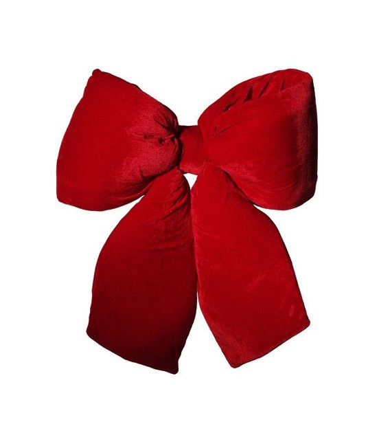 Grand nœud rouge en velours