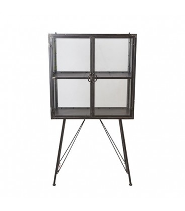 Small cabinet in metal and glass