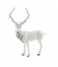 Cerf blanc déco H32 cm