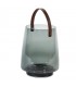 SMOKE GLASS LANTERN AND LEATHER HANDLE