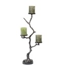 Pillar Holder in tree shape with Black Marble Base in Black Nickel