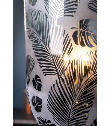 Lustre avec feuillages en verre givré
