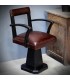 Hairdresser chair in solid black oak