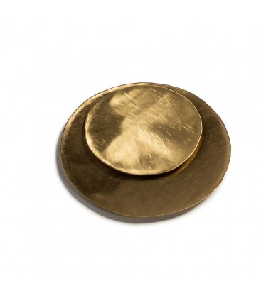 Brass hammered round plate