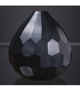 Black faceted vase