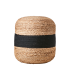 Pouf bicolore a rayure nature et noir tissé à la main