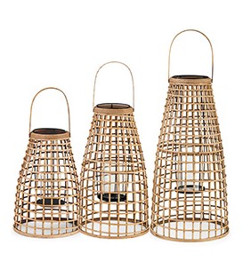 Trio de lanternes bambou