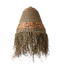 Straw lampshade with openwork fringe