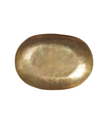 Handmade curved brass tray
