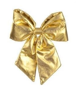 Large golden bow to hang