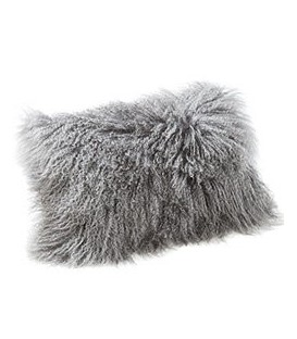 Coussin cuir d'agneau du Tibet