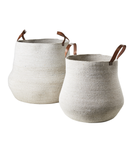 Set of two white baskets
