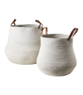 Set of two white baskets