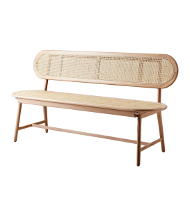 Banc Bois et Cannage Naturel 160 cm