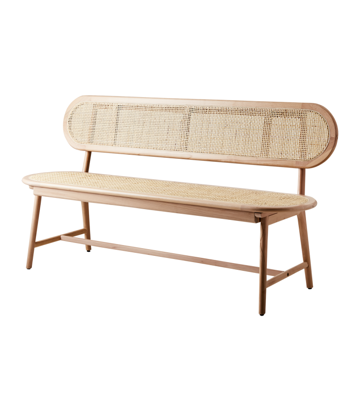 Banc Bois et Cannage Naturel 160 cm