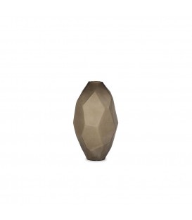 Stone finish faceted vase H49cm