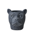 Pot tête de chien en béton noir