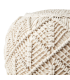 Pouf blanc en coton H35 cm