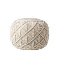 Pouf blanc en coton H35 cm