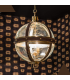 Ball lantern in leather and brass