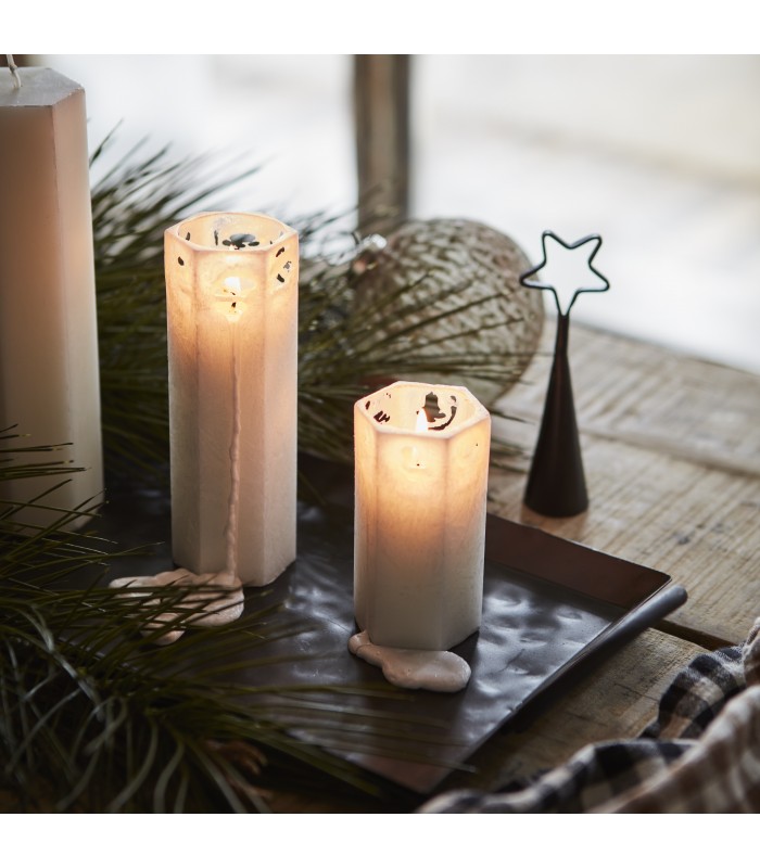 Blanc Pilier Design Bougies pour Noël Décoration Ensemble De 4