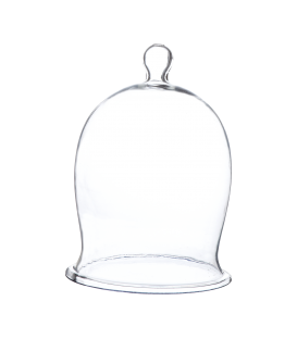 Glass bell with handle sold in packs of 4 pieces
