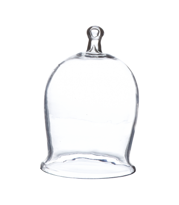 Glass bell with handle sold in packs of 4 pieces