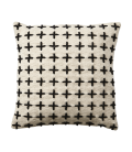 Housse de coussin noir et blanc en coton 50x50 cm