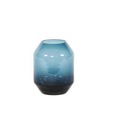 Vase en verre bleu H23cm