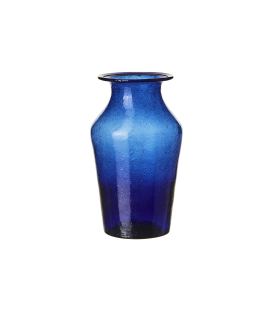 Petit Vase en Verre Soufflé Bouche - Bleu (Lot de 5 pièces)