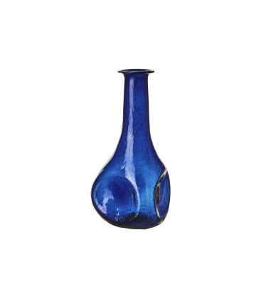 Mini Vase en Verre Soufflé Bouche - Bleu
