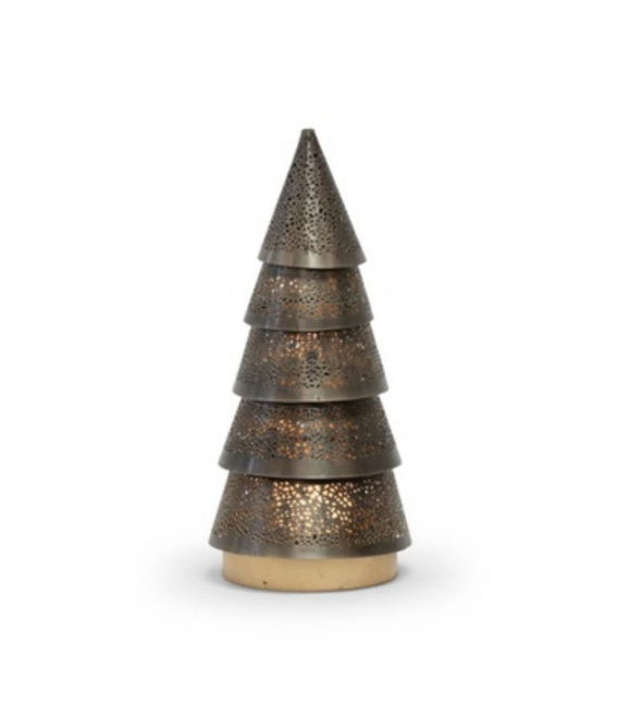 Photophore sapin xmas en nickel pour bougie chauffe-plat
