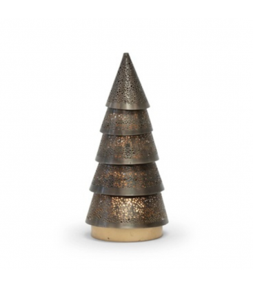 Photophore sapin xmas en nickel pour bougie chauffe-plat