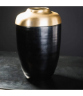 Vase en Verre Noir et Laiton - Design Français