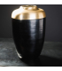 Black Glass and Brass Vase - French Design