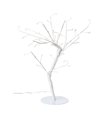 Arbre avec guirlande lumineuse, LED 48 ampoules, Blanc