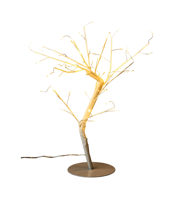 Arbre avec guirlande lumineuse, LED 48 ampoules, Blanc