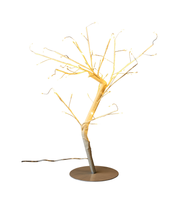 Arbre avec guirlande lumineuse, LED 48 ampoules, Blanc