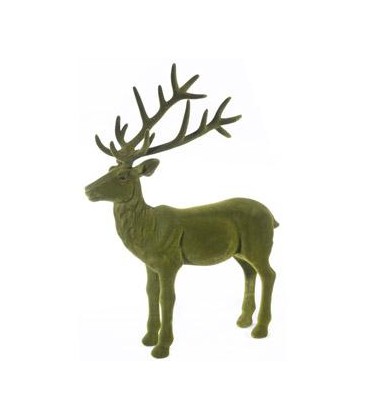 Figurine cerf alpin vert - Décoration pour vitrine de noel