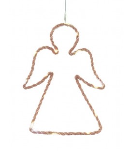 Ange en jute avec led H26 cm