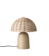 Limited Edition Mushroom Table Lamp Ø15/31xH38 cm in Metal and Wicker