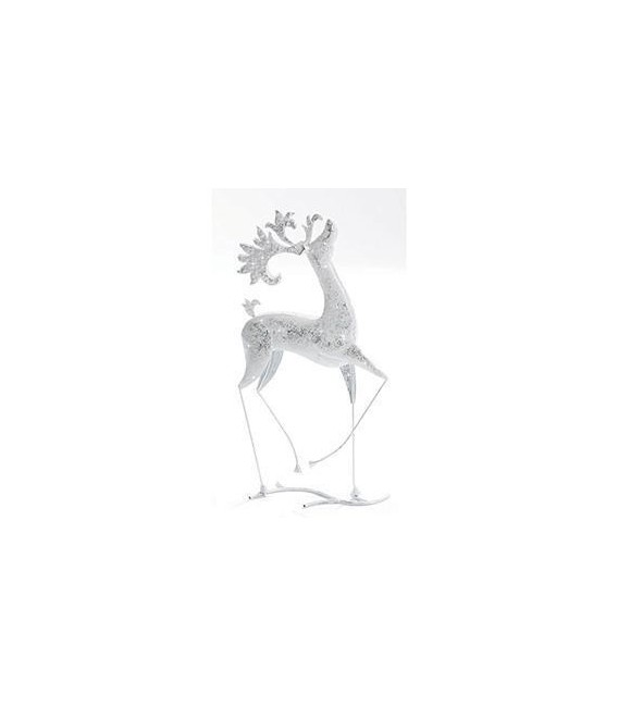 Cerf en métal banc et paillette
