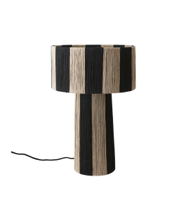 Lampe de table en métal et jute