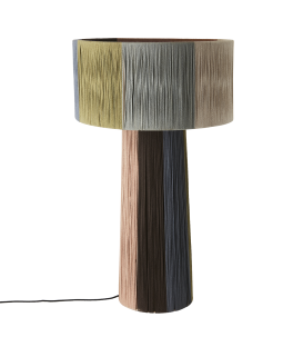 Grande lampe de sol en métal et jute multicolore
