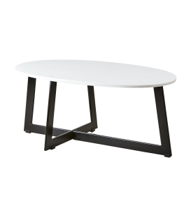 Table basse ovale blanc et noir