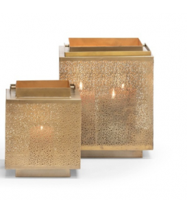 Set de lanternes carrées en laiton - couleur doré