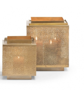 Set of Square Brass Lanterns - Golden Color